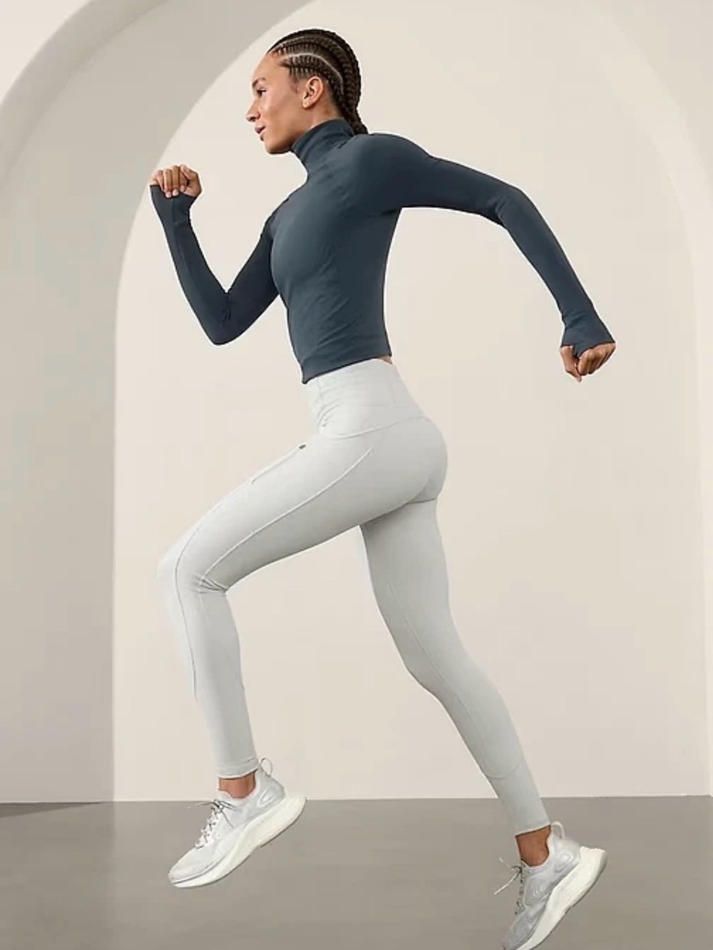 Athleta Rainier High Rise Legging Orion Gray  Cold Weather Fleece Tight | L